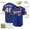 Custom Royal Navy-Orange Authentic Throwback Baseball Jersey