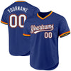 Custom Royal Navy-Orange Authentic Throwback Baseball Jersey