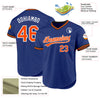 Custom Royal Orange-White Authentic Throwback Baseball Jersey