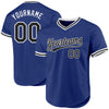 Custom Royal Black-White Authentic Throwback Baseball Jersey