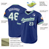 Custom Royal Kelly Green-Gray Authentic Throwback Baseball Jersey