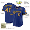 Custom Royal Old Gold-Black Authentic Throwback Baseball Jersey