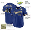 Custom Royal Black-Cream Authentic Throwback Baseball Jersey