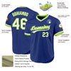 Custom Royal White-Neon Green Authentic Throwback Baseball Jersey