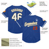 Custom Royal Red-Old Gold Mesh Authentic Throwback Baseball Jersey