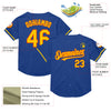 Custom Royal Yellow-Orange Mesh Authentic Throwback Baseball Jersey