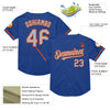 Custom Royal Gray-Orange Mesh Authentic Throwback Baseball Jersey