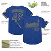 Custom Royal Old Gold Mesh Authentic Throwback Baseball Jersey