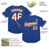 Custom Royal White-Orange Mesh Authentic Throwback Baseball Jersey