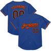 Custom Royal Black-Orange Mesh Authentic Throwback Baseball Jersey