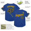 Custom Royal Black-Yellow Mesh Authentic Throwback Baseball Jersey