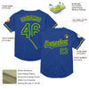 Custom Royal Kelly Green-Yellow Mesh Authentic Throwback Baseball Jersey