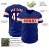 Custom Royal White-Red Authentic Baseball Jersey