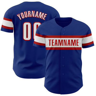 Custom Royal White-Red Authentic Baseball Jersey