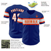 Custom Royal White-Orange Authentic Baseball Jersey