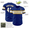 Custom Royal White-Old Gold Authentic Baseball Jersey