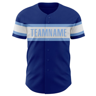 Custom Royal White-Light Blue Authentic Baseball Jersey