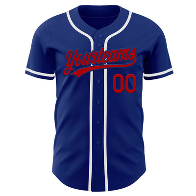 Custom Royal Red-White Authentic Baseball Jersey