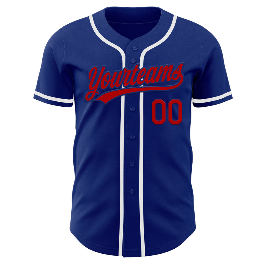 Custom Royal Red-White Authentic Baseball Jersey