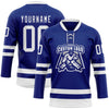 Custom Royal White Hockey Lace Neck Jersey