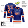 Custom Royal Orange-White Hockey Lace Neck Jersey