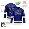 Custom Royal Black-White Hockey Lace Neck Jersey