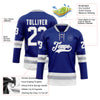 Custom Royal White-Gray Hockey Lace Neck Jersey