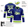 Custom Royal White-Neon Green Hockey Lace Neck Jersey