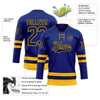 Custom Royal Navy-Gold Hockey Lace Neck Jersey