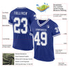 Custom Royal White Mesh Authentic Throwback Football Jersey