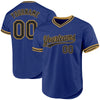 Custom Royal Black-Old Gold Authentic Throwback Baseball Jersey