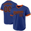 Custom Royal Black-Orange Authentic Throwback Baseball Jersey