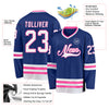 Custom Royal White-Pink Hockey Jersey