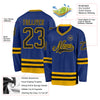 Custom Royal Black-Gold Hockey Jersey