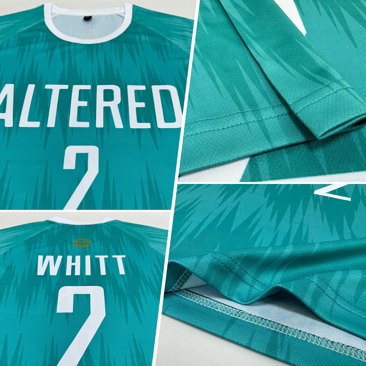 Custom Aqua White Sublimation Soccer Uniform Jersey