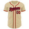 Custom Sand Red-Navy Authentic Baseball Jersey