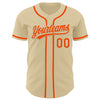 Custom Sand Orange Authentic Baseball Jersey