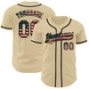 Custom Sand Vintage USA Flag-Black Authentic Baseball Jersey