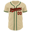 Custom Sand Red-Green Authentic Baseball Jersey