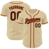 Custom Sand Black-Orange Authentic Baseball Jersey