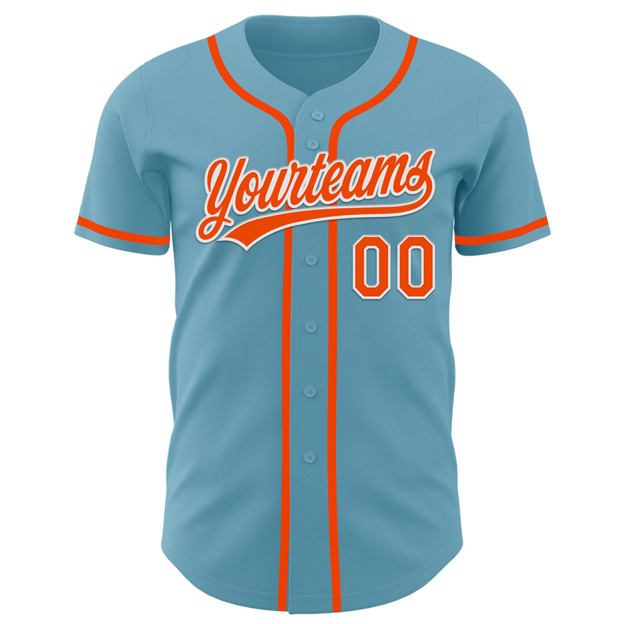 Custom Shadow Blue Orange-White Authentic Baseball Jersey