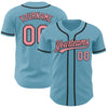 Custom Shadow Blue Medium Pink-Black Authentic Baseball Jersey