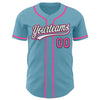 Custom Shadow Blue Pink-Black Authentic Baseball Jersey