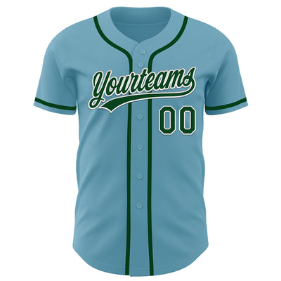 Custom Shadow Blue Green-White Authentic Baseball Jersey