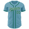 Custom Shadow Blue Kelly Green-White Authentic Baseball Jersey