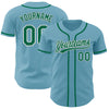 Custom Shadow Blue Kelly Green-White Authentic Baseball Jersey