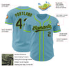 Custom Shadow Blue Black-Neon Green Authentic Baseball Jersey