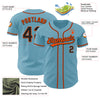 Custom Shadow Blue Black-Orange Authentic Baseball Jersey