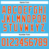 Custom Sky Blue Orange-White Hockey Lace Neck Jersey