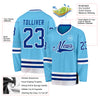 Custom Sky Blue Royal-White Hockey Jersey